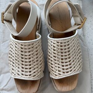 Stella McCartney Cream and White Woven Sandals